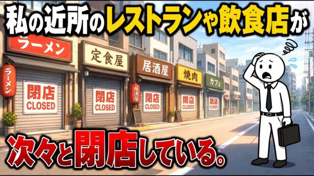 顧客がいるにもかかわらず、なぜ日本のレストランや飲食店は衰退の一途を辿っているのか？ 日本のレストラン・飲食店業界の静かなる崩壊。