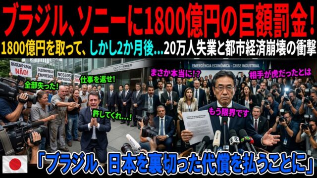 ブラジル：ソニーに巨額の罰金を科した。しかし2か月後、20万人失業と都市経済崩壊の衝撃