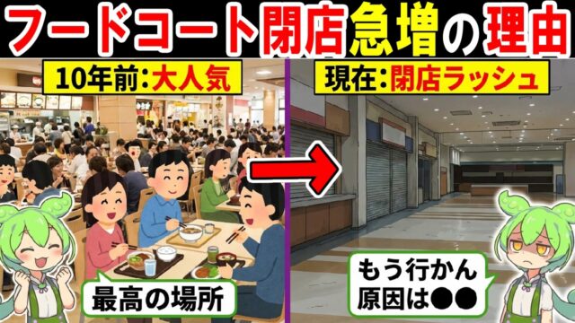 フードコートの閉店ラッシュが深刻化している理由。なぜ客離れが急増しているのか？
